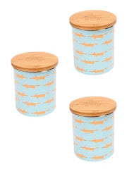 Scion 3 Piece Blue Mr Fox Tea, Coffee & Sugar Storage Jars - Image 1 of 1