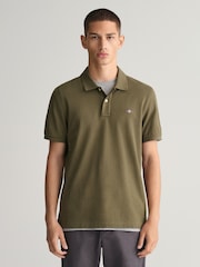 GANT Green Regular 100% Cotton Shield Polo Shirt - Image 1 of 5