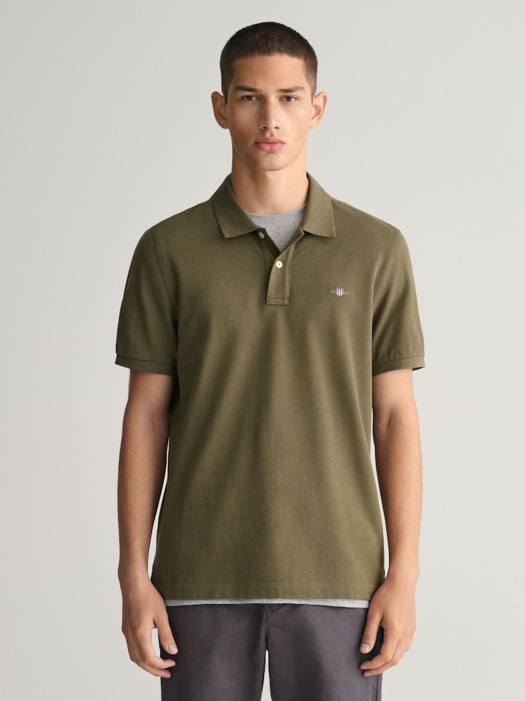 Verde - Polo de algodón 100 % y corte estándar con emblema de GANT - Imagen 1 de 5 Verde - Polo de algodón 100 % y corte estándar con emblema de GANT - Imagen 1 de 5