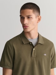 GANT Green Regular 100% Cotton Shield Polo Shirt - Image 4 of 5