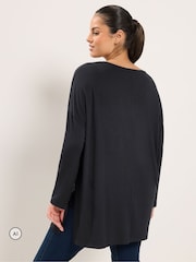 Yours Curve Black 'Winter Wonderland' Novelty Long Sleeve Top - Image 3 of 6