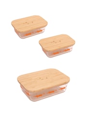 Scion Set of 3 Clear Mr Fox Rectangular Glass Storage Dishes - Image 1 of 1