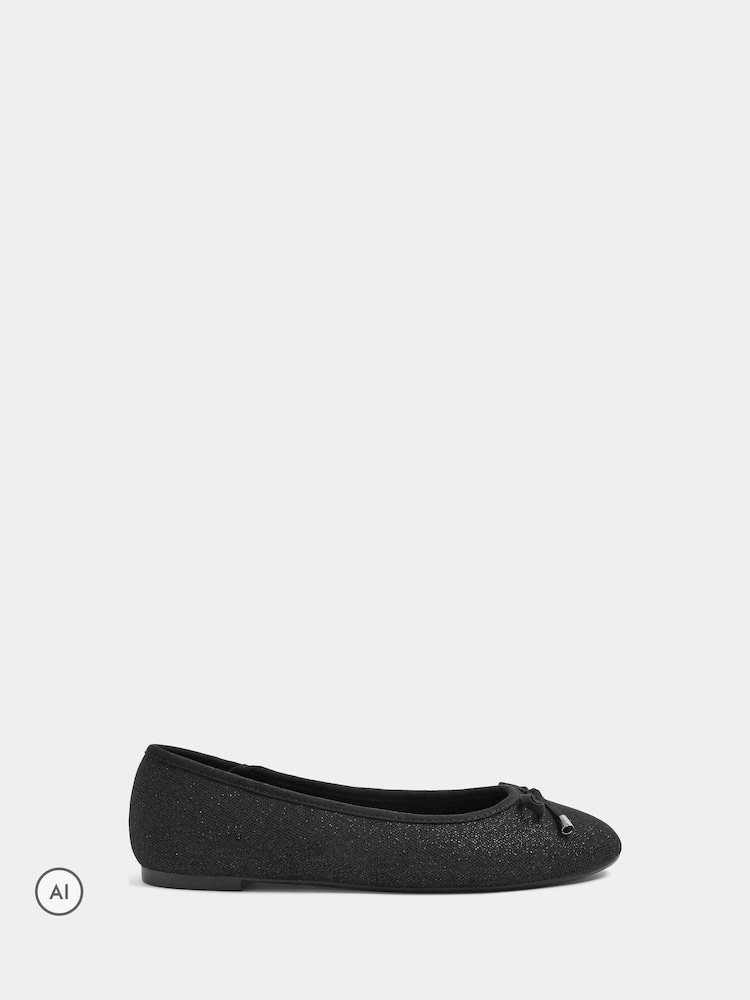 Yours Curve Glitter Ballet Pumps - 5şəkildən 2 şəkil