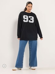 Yours Curve Black '93' Lace Sweatshirt - Image 2 of 6