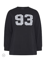 Yours Curve Black '93' Lace Sweatshirt - Image 5 of 6