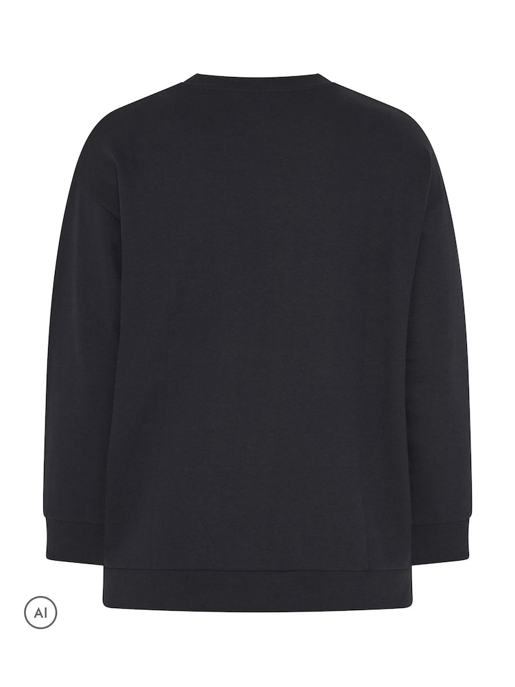 Yours Curve Black '93' Lace Sweatshirt - Image 6 of 6 Yours Curve Black '93' Lace Sweatshirt - Image 6 of 6