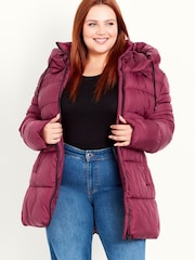 Evans Red Hooded Padded Coat - Image 1 of 3