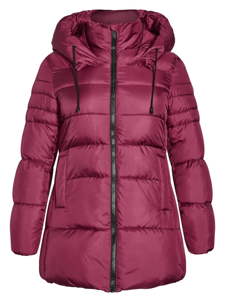 Evans Red Hooded Padded Coat - Image 3 of 3