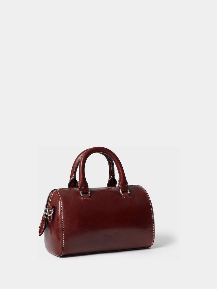 Osprey London Brown The Madison Mini Saddle Leather Barrel Bag - Image 2 of 5 Osprey London Brown The Madison Mini Saddle Leather Barrel Bag - Image 2 of 5