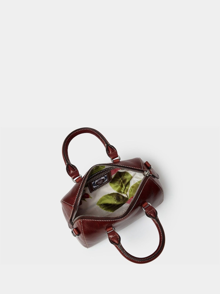 Osprey London Brown The Madison Mini Saddle Leather Barrel Bag - Image 5 of 5 Osprey London Brown The Madison Mini Saddle Leather Barrel Bag - Image 5 of 5