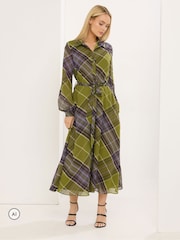Star by Julien MacDonald Check Print Shirt Maxi Dress - Image 1 de 6