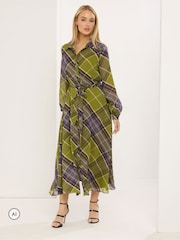 Star by Julien MacDonald Check Print Shirt Maxi Dress - Image 2 de 6