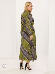 Star by Julien MacDonald Check Print Shirt Maxi Dress - Image 3 de 6