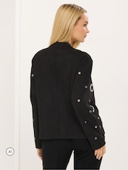 Star by Julien MacDonald Black Faux Suede Eyelet Jacket - Image 3 of 6