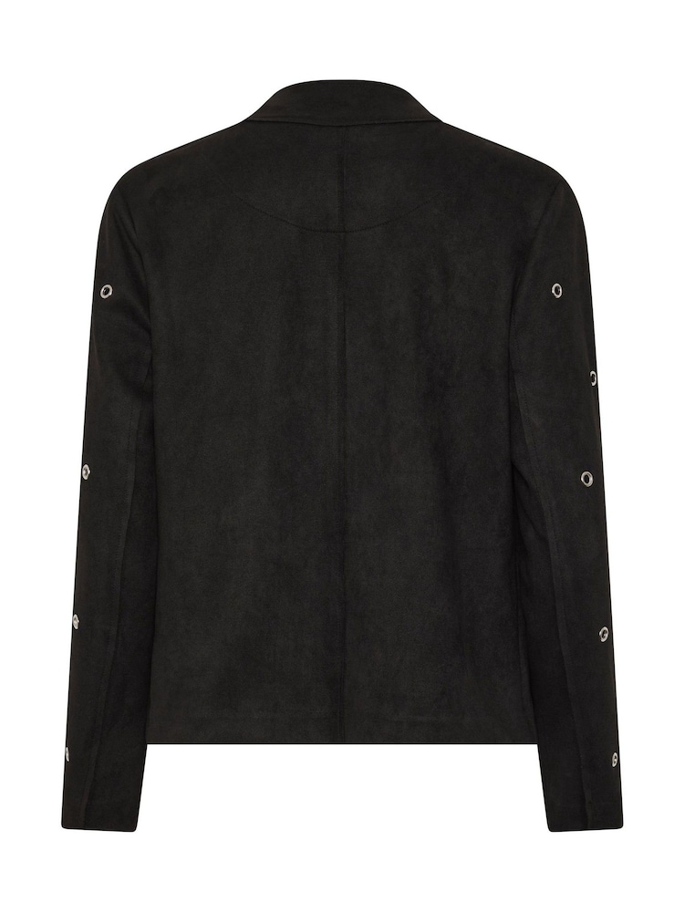 Star by Julien MacDonald Black Faux Suede Eyelet Jacket - Image 6 of 6 Star by Julien MacDonald Black Faux Suede Eyelet Jacket - Image 6 of 6