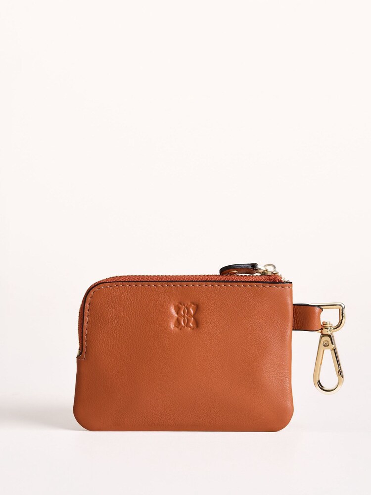 Lakeland Leather Orange Coin Keyring Purse - Image 1 of 4 Lakeland Leather Orange Coin Keyring Purse - Image 1 of 4