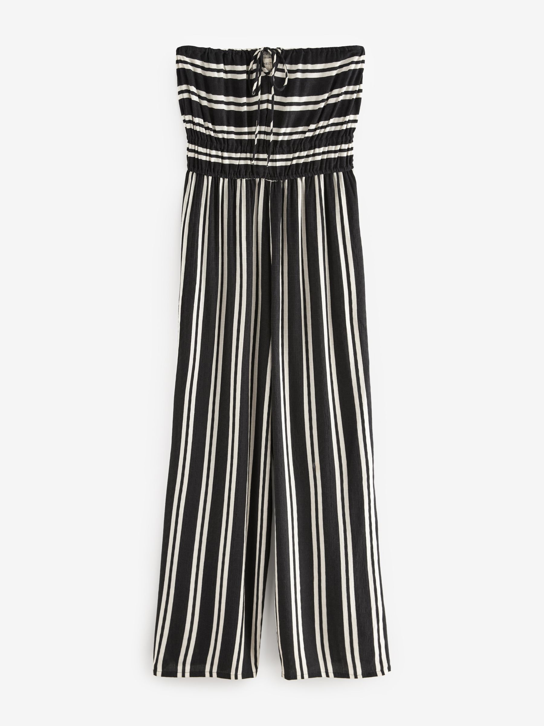 Buy Black White Stripe Multiway Halter Tie Bandeau Wide Leg Jumpsuit from Next Luxembourg