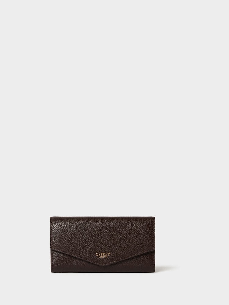 Коричневий - Osprey London The Core Medium Leather Matinee Purse - Image 1 of 5