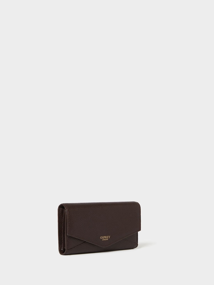 Коричневий - Osprey London The Core Medium Leather Matinee Purse - Image 2 of 5