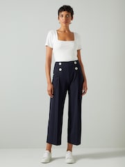 LK Bennett Parker Button Front Trousers - Image 3 of 4