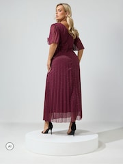 Yours Curve London Dobby-stoff plissert metallisk kjole - Bilde 3 av 6