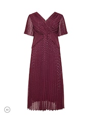 Yours Curve London Dobby-stoff plissert metallisk kjole - Bilde 5 av 6