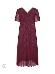 Yours Curve London Dobby-stoff plissert metallisk kjole - Bilde 6 av 6