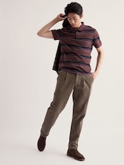 Seasalt Cornwall Brown Balefire Stripe Polo Shirt - Image 3 of 5