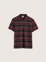 Seasalt Cornwall Brown Balefire Stripe Polo Shirt - Image 4 of 5