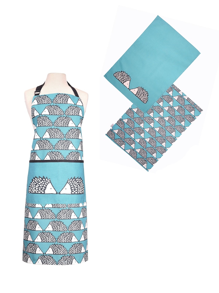 Scion Blue Spike Apron & Set of 2 Tea Towels - Image 1 of 1