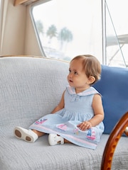 JoJo Maman Bébé Blue Sailboat Baby Dress With Knickers - Image 2 of 7