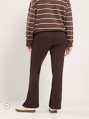 Yours Curve Brown Cotton Flared Leggings - Image 3 of 6