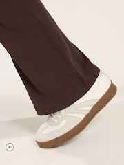 Yours Curve Brown Cotton Flared Leggings - Image 4 of 6