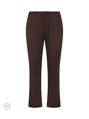 Yours Curve Brown Cotton Flared Leggings - Image 5 of 6