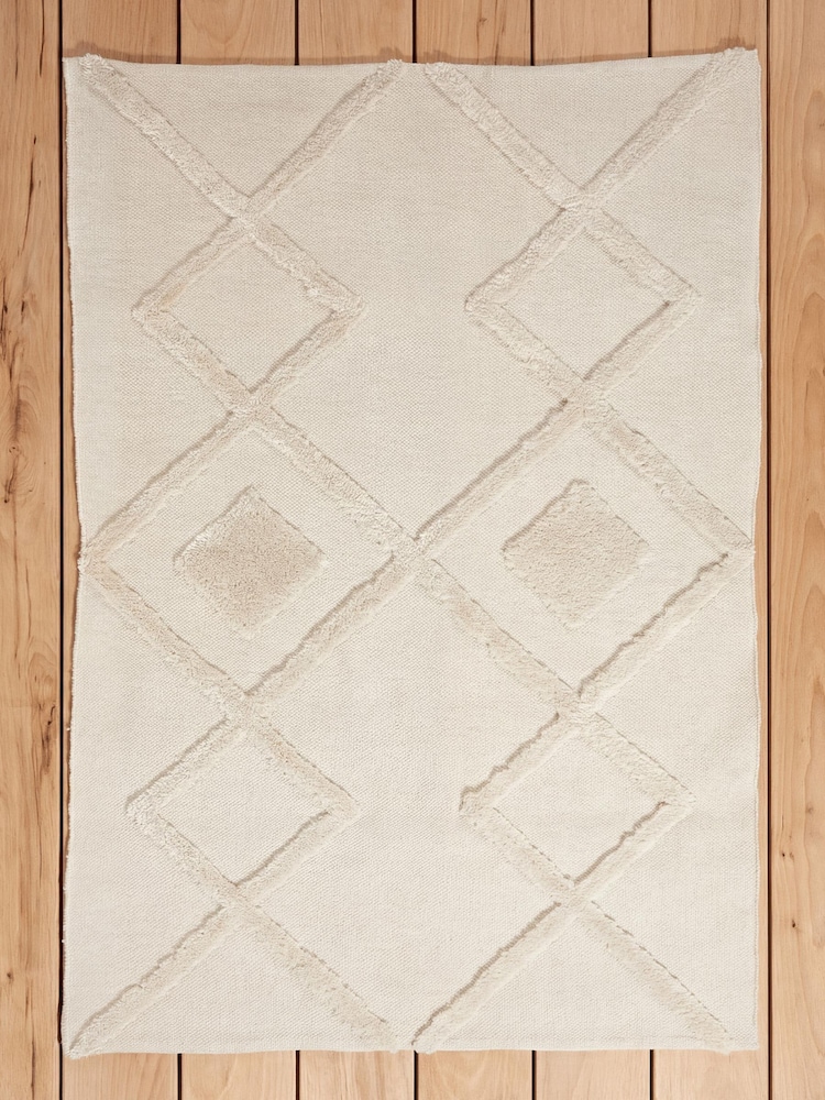 Alfombra geométrica de 120 x 170 cm con diseño de nudos rematados Windsor de Esselle - Imagen 3 de 3