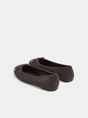 Yours Curve Brown Wide Fit Faux Leather Ballet Flats - Image 4 of 5
