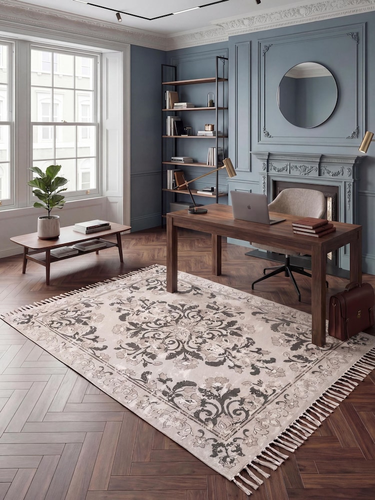 Alfombra antigua estampada Esselle Kew de 120x170cm con borla. - Imagen 2 de 4 Alfombra antigua estampada Esselle Kew de 120x170cm con borla. - Imagen 2 de 4