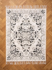 Alfombra antigua estampada Esselle Kew de 120x170cm con borla. - Imagen 3 de 4