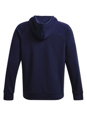 Under Armour Navy Blue Rival Fleece Logo Overhead Hoodie - Image 6 of 6