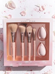 6 Piece Just Pink Make-Up Brush And Sponge Set - Image 1 of 3