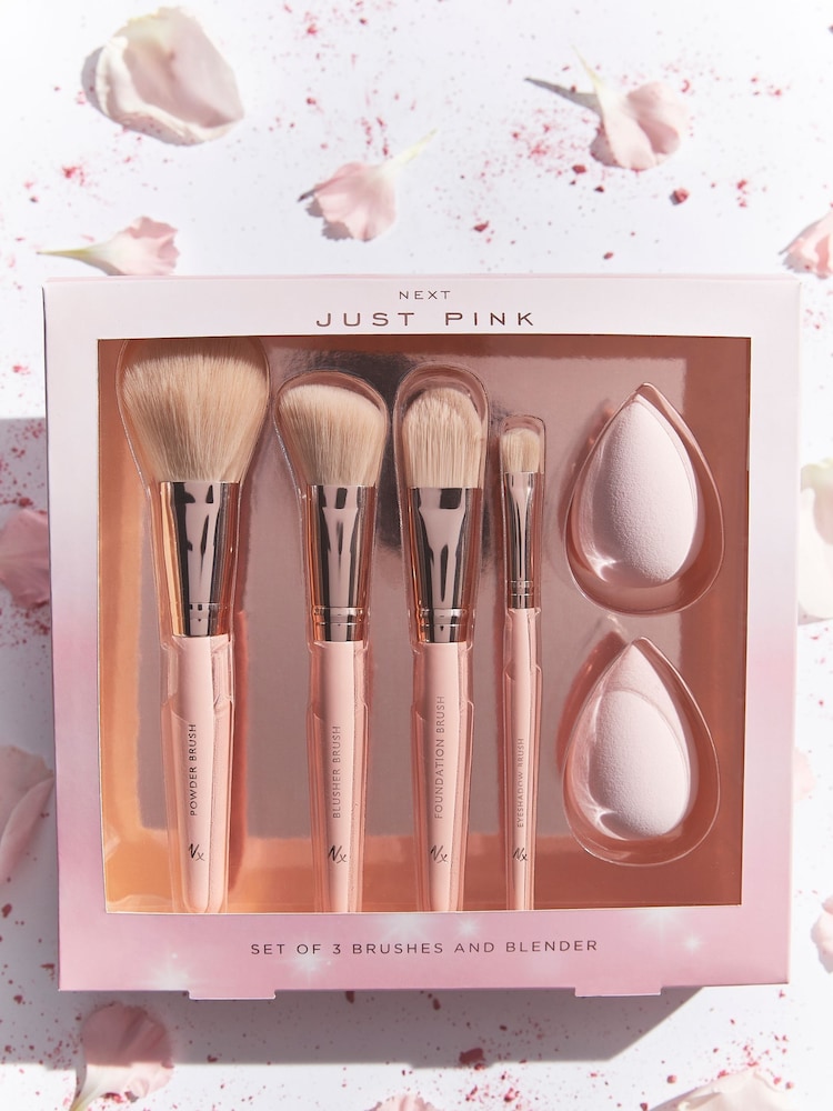 6 Piece Just Pink Make-Up Brush And Sponge Set - Image 1 of 3
