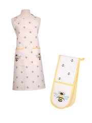 Dexam Cream Bees Knees Cotton Apron & Double Oven Glove Set - Image 2 of 2