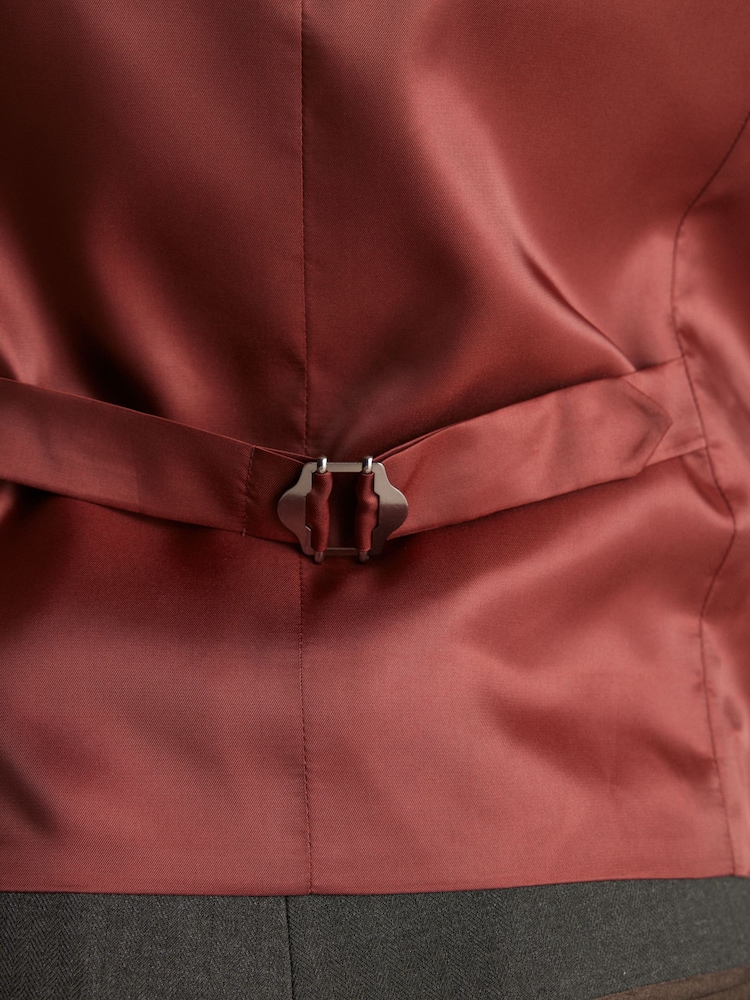 Vert - Coupe classique Chevrons Costume Gilet - Image 6 of 9