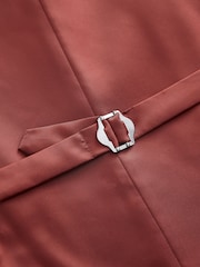 Green Regular Fit Herringbone Suit Waistcoat - Image 7 of 9