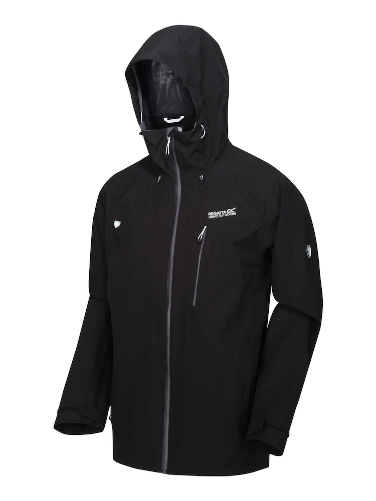 Regatta Black Birchdale Waterproof Hooded Jacket - Image 9 of 9