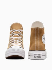 Converse Tan Brown Platform Lift High Top Trainers - Image 2 of 7
