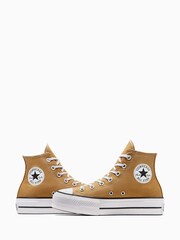 Converse Tan Brown Platform Lift High Top Trainers - Image 3 of 7