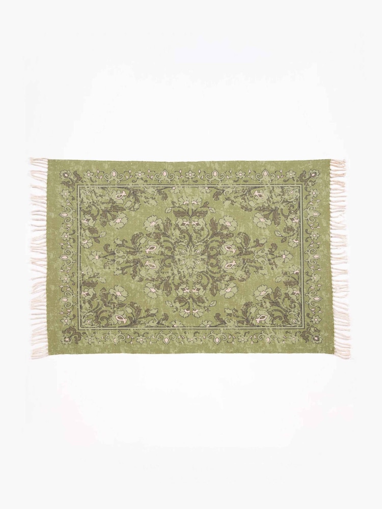 Esselle Kew 120x170cm Olive Antique Printed Rug with Tassel - Slika 4 od 4 Esselle Kew 120x170cm Olive Antique Printed Rug with Tassel - Slika 4 od 4