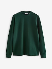 Green Relaxed Fit Long Sleeve Heavyweight 100% Cotton T-Shirt - Image 5 of 7