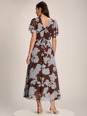 Jolie Moi Angel Sleeve Chiffon Maxi Dress - Imaginea 2 din 6
